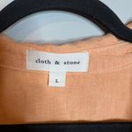 Anthropologie  Cloth & Stone peach apricot linen button down shirt Photo 2