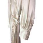 Reformation  Rya Silk Dress Size Large Long Sleeve Wrap Wedding Gown Photo 9