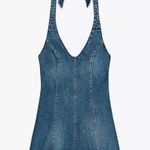 ZARA  TRF HALTER DENIM JUMPSUIT Photo 3