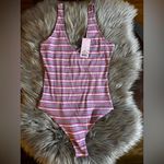 Wild Fable Pink and Purple Striped Bodysuit. Size small Photo 1