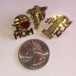 Gold Tone and Red #1 Mom I Love Mom Angel Pin Set Photo 2