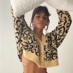 For Love & Lemons  Leopard Print Cardigan in Cream and Black Photo 1