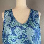 Cabana Life Aqua Tropical Floral Cinch Dress L Large Sleeveless V Photo 1
