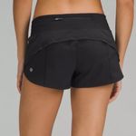 Lululemon  low-rise black speed up shorts with 4” inseam - size 16 tall Photo 1