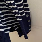Ralph Lauren Women's LRL Lauren Blue White Stripe Funnel Neck Sweater Sz Large Photo 1