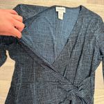 Chicos Travelers teal black faux wrap midi dress stretch size 1/small medium R26 Photo 3