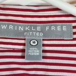Foxcroft  Red White Stripe Wrinkle Free Fitted Button Down Shirt Size 18 EUC Photo 4