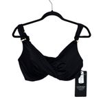 MiracleSuit NWT  Solid Plunge Bikini Top in Black - Size 36DD Photo 2