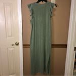 Sundry  Ayana Ruffled‎ MIDI Slit Dress Pigment Loden Green 1 Photo 1