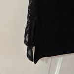 Chico's  Size 1 Lace Shirt Black Sheer Blouse Whimsygoth Romance Chico Medium Top Photo 12