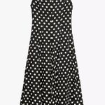 ZARA  linen blend Black and White Polka Dot Dress Photo 8