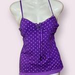 One Step Up Babydoll Lace Up Tank Top Built In Underwrire Bra Size Medium Purple Photo 0