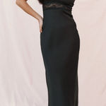 Petal and Pup  Brennan Maxi Slip Dress Black Lace V Neck Sleeveless Elegant Size L Photo 0