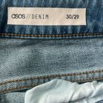 ASOS FARLEIGH High Waist Slim Mom Jeans With Flared Frill Hem Photo 1