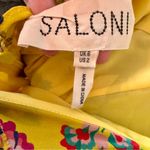 SALONI Silk Yellow Ruffle Open Back Floral Print Holly Midi Dress Size 2 Photo 5