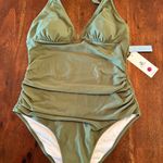 Cupshe Olive Green Halter Top One Piece Photo 1