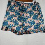 Their Nibs Pajamas XL Blue Pink Cheetah Print Satin Short Sleeve‎ Shorts Comfy Photo 3