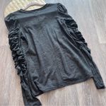 Free People  natasha ruched long‎ sleeve top charcoal gray Photo 7