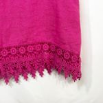 Terzo Millennio Large Linen Tank Top Made In Italy Hot Pink Lace Crochet 1564 Photo 7