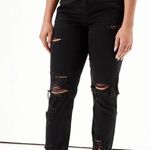 American Eagle AE black ripped Mom Jeans Photo 0