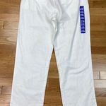 New Ellen Reyes Straight Leg Pant Womens 14 White Linen Blend Casual Tie Belt Photo 1