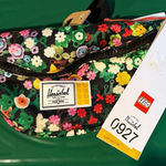 NWT Lego Floral Patterned crossbody Bag. Herschel Lego Collectible bag. Black Photo 0