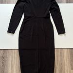 NWOT Sergio Hudson x Target Strong Shoulder Body con Black Midi Dress XS Photo 3