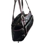 Tommy Hilfiger Crinkle Black with pink stitching Satchel Handbag. Photo 3