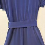 1. State  women's belted cuffed sleeve blue romper small Photo 14