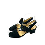 Bottega Veneta Vintage Black Square Toe Buckle Heeled Sandals Size US 6.5 Photo 2