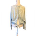 Cloth & Stone Anthropologie Light Blue Tie Back Long Sleeve Top Womens Large Photo 3