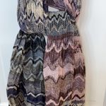 Apt. 9  pleated rayon multi colored scarf/wrap. Black, gray , plum, with fringe. Photo 2