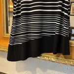 Rafaella Black & White Striped Asymmetrical Dressy Tank - Size S Photo 2