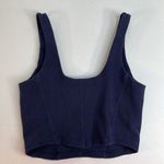 Aerie Offline By  Small S Party Favor Corset Bra Top Cropped Fitted Blue Woven Photo 4