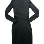 T by Alexander Wang Black Cutout V Neck Long Sleeve Midi Dress Size XS Photo 0