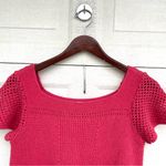 Loft Womens Sweater Salmon Short Sleeve Thick Knit Square Neck Medium Photo 3