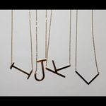 Gold Initial Pendant Necklace Letters A Photo 6