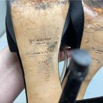 Saint Laurent Yves  Vintage black satin platform ultra high heels size 39.5 Photo 8