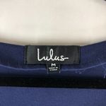 Lulus Romper Drawstring Short Sleeve 1/4 Zip Navy Blue M Size M Photo 2