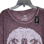 EXPRESS Womens Eagle Head T-Shirt Size XL Plum 100% Cotton SS Beaded Pullover Photo 1
