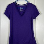Nike  Dri-Fit Purple V-Neck Shirt Swoosh Regular Fit Size Small EUC #2664 Photo 0