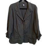XCVI π« Lightweight Ruched Cotton Safari Utility Military Jacket, Olive Green 2X Photo 0