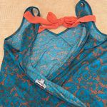 Lily Star  beautiful vibrant teal & orange wrap back tank top w/ orange ties Photo 8