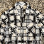 EXPRESS Petite Slim Fit Black and White Portofino Shirt Photo 1