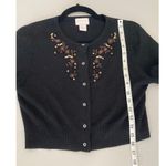 Central Park West Silk Cashmere Black Beaded Embellished Y2K Cropped Cardigan M Photo 5