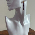 Abalone Shell Bar Dangle Earrings NEW 2" Purple Photo 0