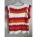 THML Women's Knit Top Size M White Orange Pink Striped Sleeveless Photo 6