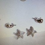 Antian Accessories™ Silver Starfish & Ocean Theme Earring Set (6 Pieces) Photo 5