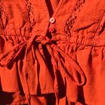 ZARA  Orange Lace Detaill Long Sleeve Cotton Top S Photo 5