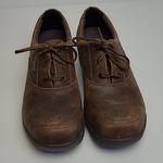 WORX WOMENS OXFORD STEEL TOE SLIP RESISTANT BROWN LEATHER SHOES 9 WIDE Photo 1